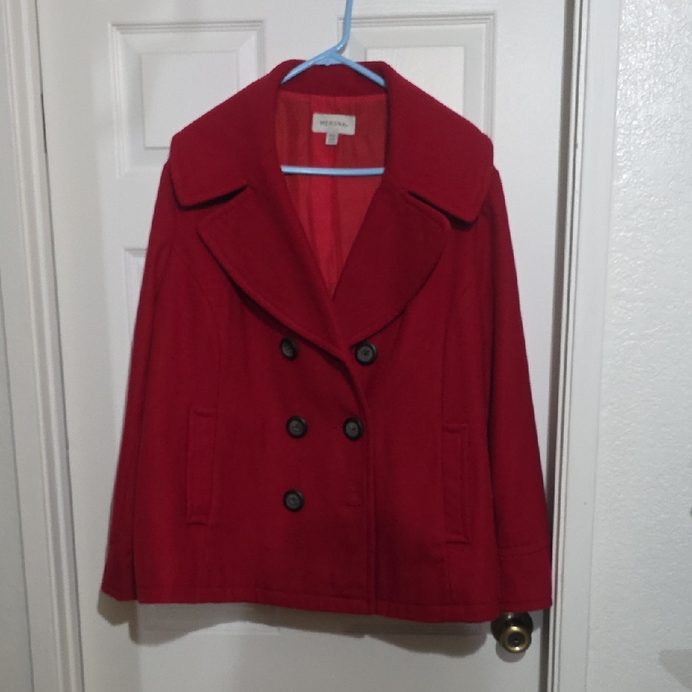 Red Double-Breasted Women's Jacket